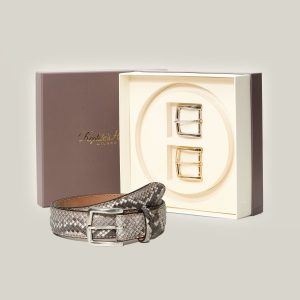 Cofanetto cintura in pitone 40mm con Doppia Fibbia Altea