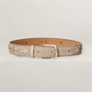 Fibbia scar e cintura in camoscio e pitone 40mm