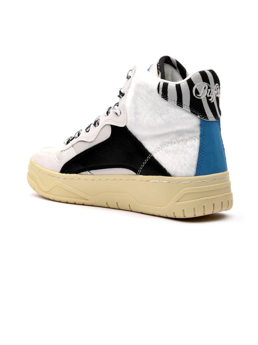 Sneakers Alte Donna MATCH HI bianche con scritta azzurra - immagine 4