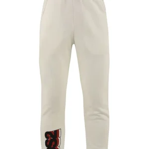 Pantalone tuta bianco con logo in rilievo