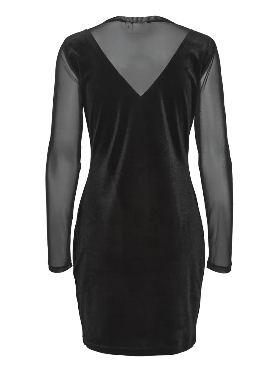 Abito donna nero con trasparenze - immagine 4