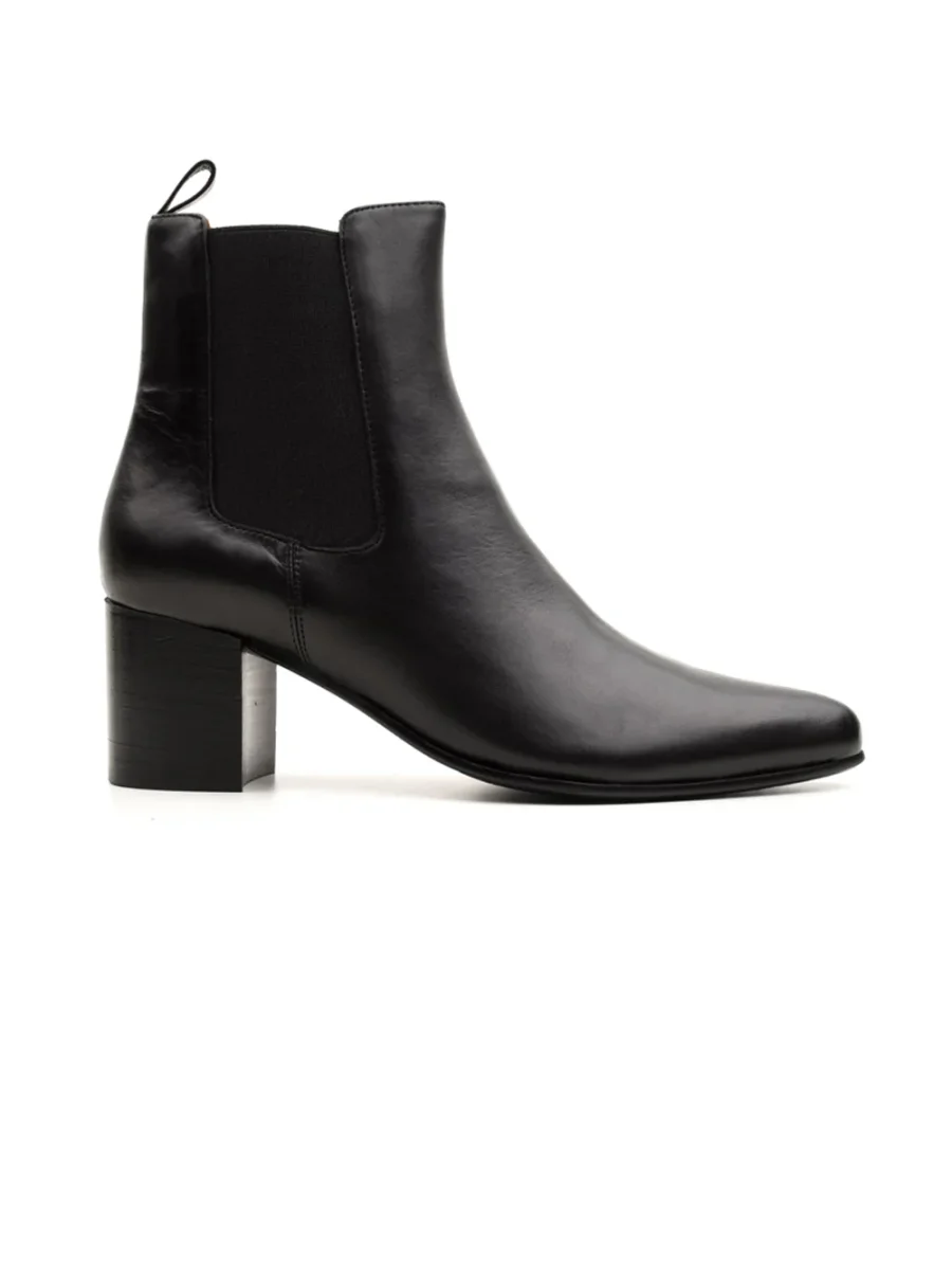 Tronchetto donna con elastico e tacco basso Nero