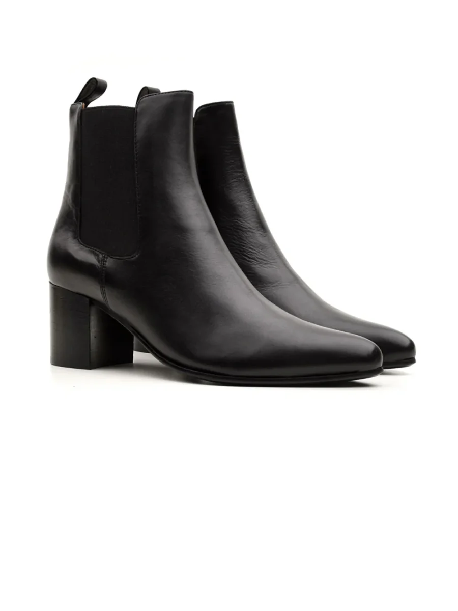 Tronchetto donna con elastico e tacco basso Nero - immagine 3