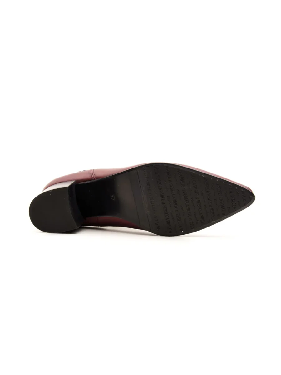 Tronchetto donna con elastico e tacco basso bordeaux - immagine 5
