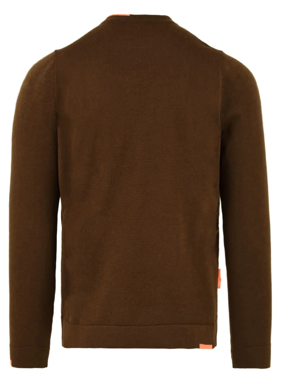 Maglione Uomo marrone con logo applicato - immagine 4