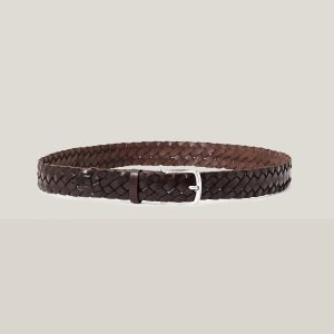 Fibbia Arno e cintura in pelle intrecciata “Rusty” 35mm