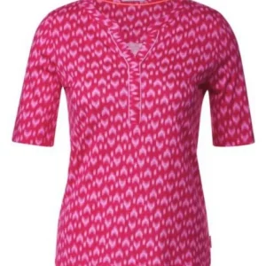 Maglia Donna stampa a cuori fucsia